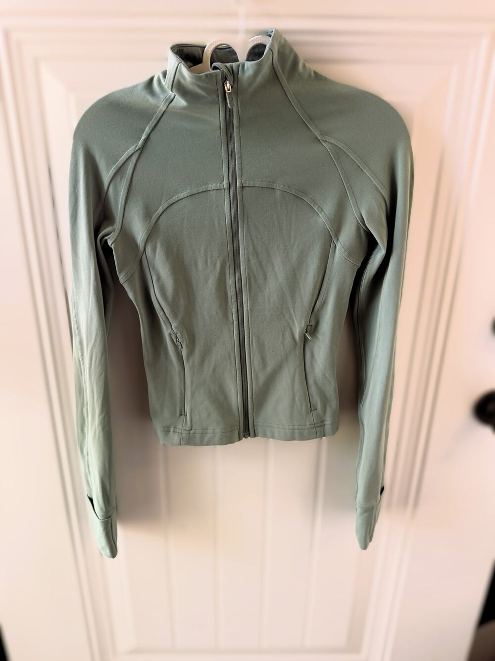Lululemon Nulu Cropped Define Jacket Jade Grey Sage Full Zip